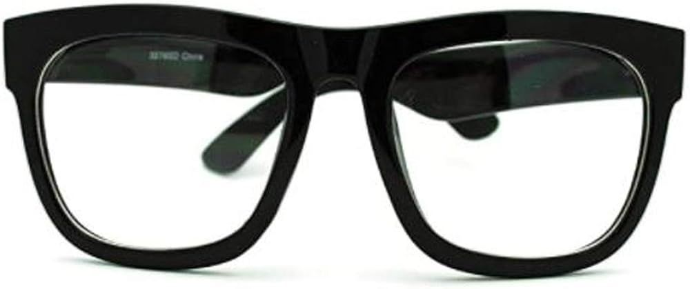 Black Oversized Square Glasses Thick Horn Rim Clear Lens Frame | Amazon (US)