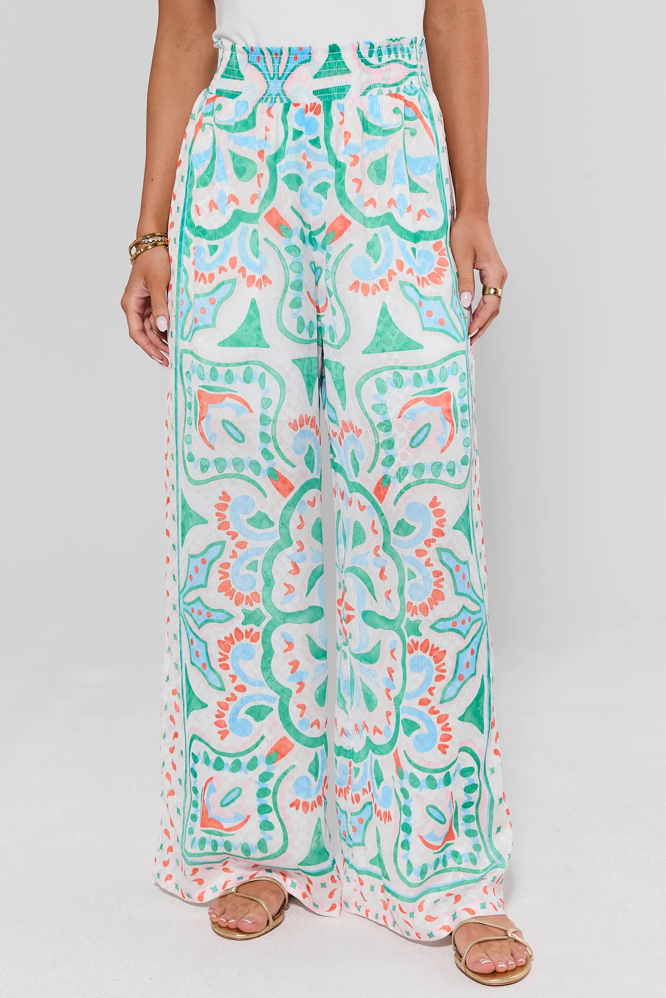Katie Multi Printed Wide Leg Pants | Avara