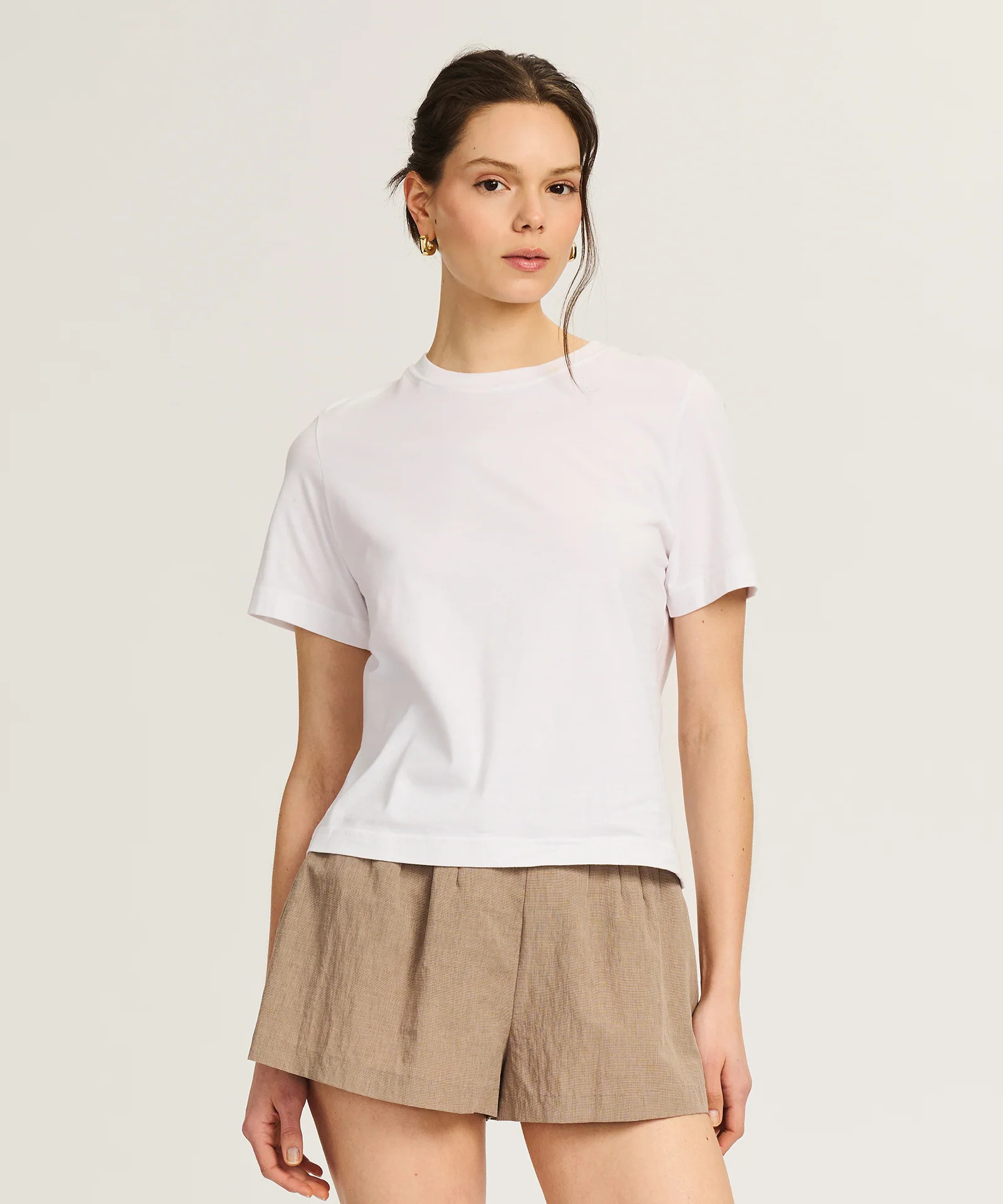 Lightweight Brushed Cotton Relaxed Tee | Naadam