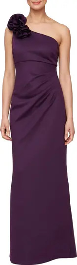 SL FASHIONS Rosette One-Shoulder Gown | Nordstrom | Nordstrom