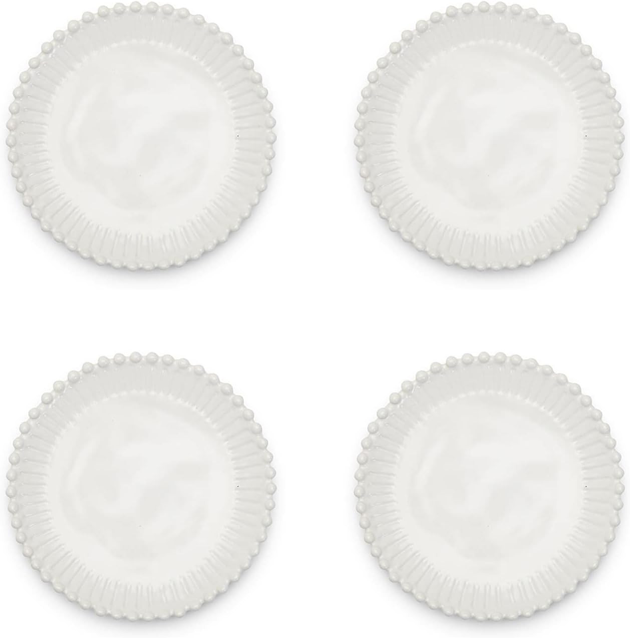 Amazon.com: Two's Company Heirloom Set of 4 Pearl Edge Dessert Plates : Home & Kitchen | Amazon (US)