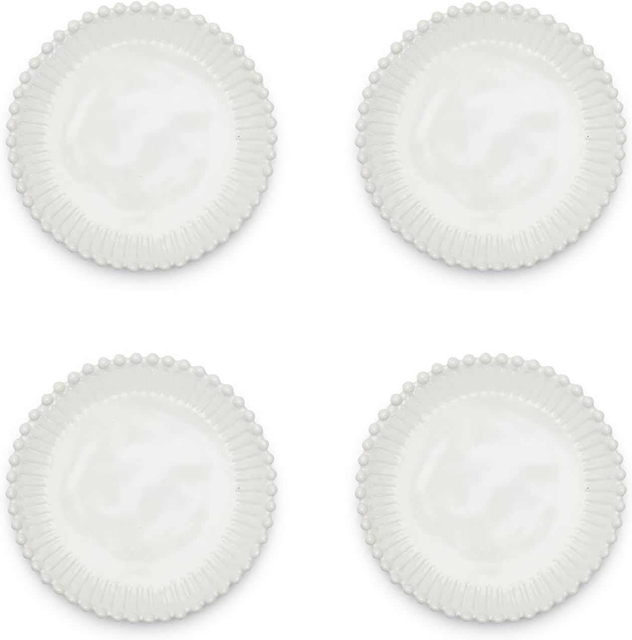 Amazon.com: Two's Company Heirloom Set of 4 Pearl Edge Dessert Plates : Home & Kitchen | Amazon (US)