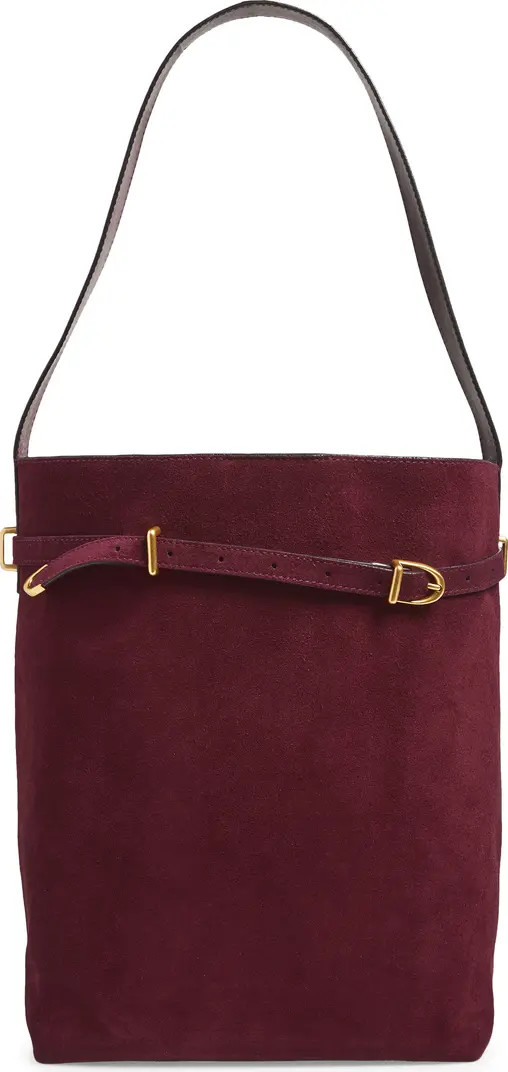 The Essential Belted Suede Bucket Tote | Nordstrom