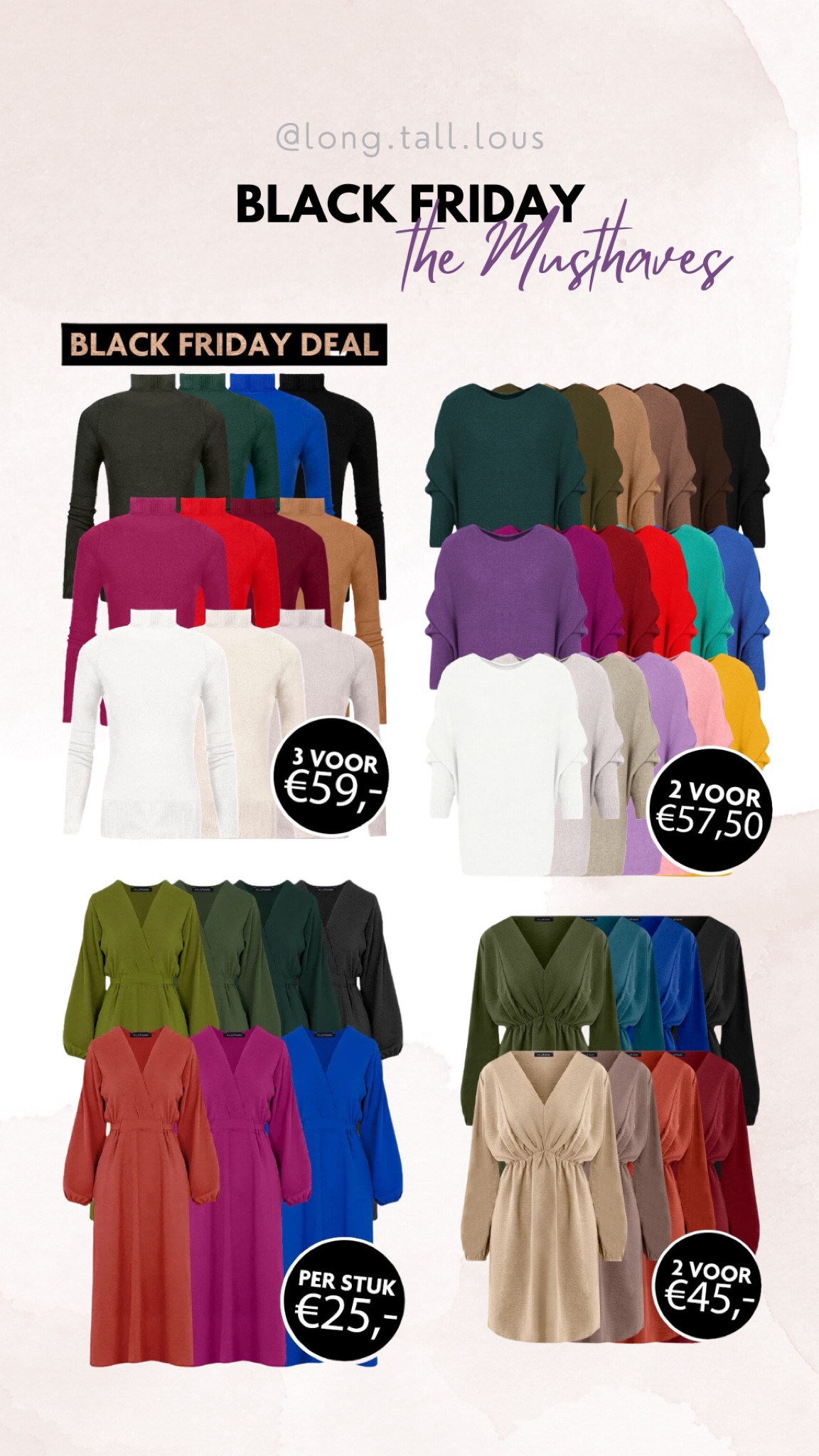 Black Friday at the Musthaves. 

This is the moment to stock up on some basic pieces. I have the turtleneck sweaters in blue and pink and they are lightweight enough to layer under dresses or blazers. 

The batwing sleeve sweaters I own in more colors then I care to admit. The mode dress has pockets!



#LTKCyberweek #LTKSeasonal #LTKeurope