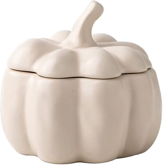 123Arts Ceramic Sugar Bowl Pumpkin Shaped Candy Jar Storage Jar Tea Jar with Lid | Amazon (US)