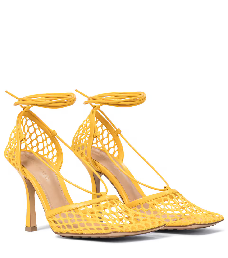 Stretch leather-trimmed mesh pumps | Mytheresa (US/CA)