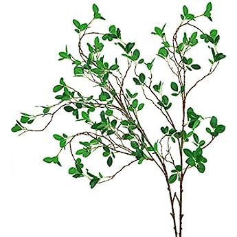 Martine Mall 3pcs Artificial Ficus Branches Leaf Spray, 44'' Faux Eucalyptus Branches Banyan Ficu... | Amazon (US)