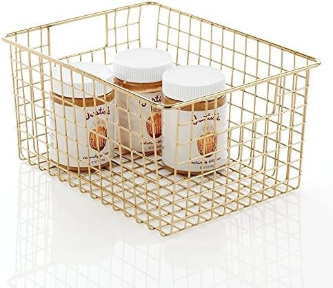 mDesign Metal Wire Food Storage Basket Organizer with Handles for Organizing Kitchen Cabinets, Pa... | Amazon (US)