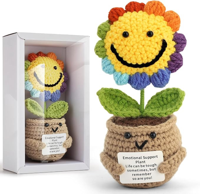 Get Well Gift for Women,Handmade Positive Sunflower Crochet D\u00e9cor | Amazon (US)