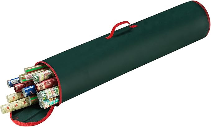 Wrapping Paper Storage Bag - 40-Inch Gift Wrap Organizer - Holds Up to 25 Rolls of Giftwrap - Chr... | Amazon (US)