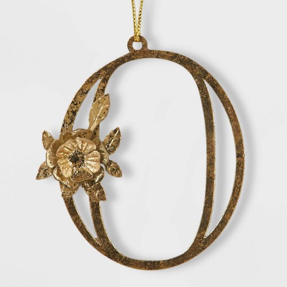 Botanical Monogram Christmas Tree Ornament Gold - Wondershop™ | Target