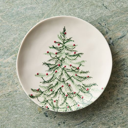 Tannenbaum Holly Stoneware Plates | West Elm (US)