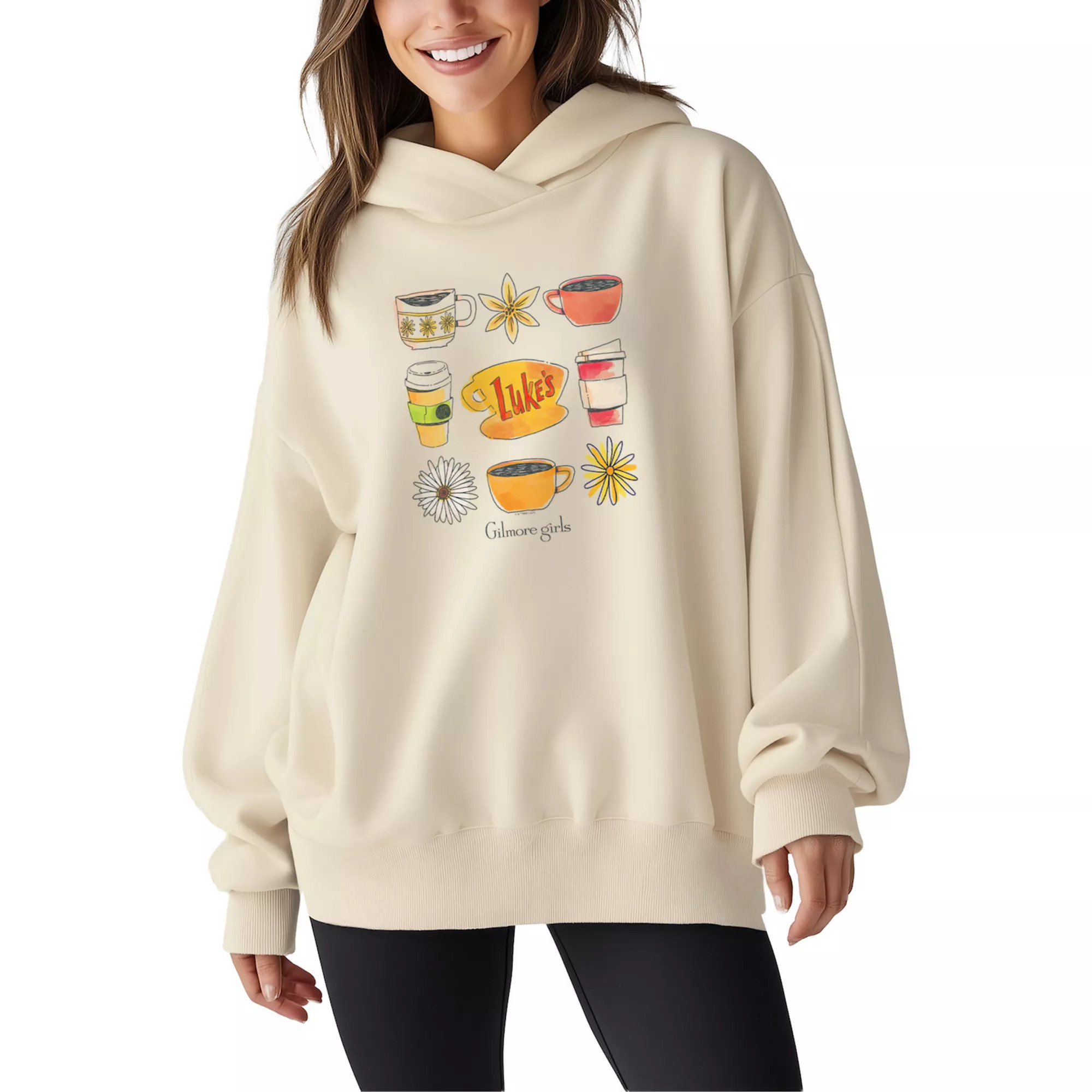 Women's Gilmore Girls Luke's Coffee Oversized Fleece Hoodie Sweatshirt | Kohl's