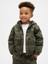Baby & Toddler Sherpa-Lined Hooded Camo Denim Jacket | Gap (US)