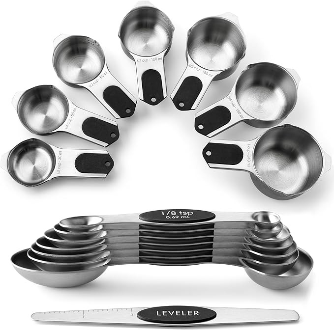 Spring Chef Magnetic Measuring Cups & Spoons Set, Patented, Strong N45 Magnets, Heavy Duty Stainl... | Amazon (US)