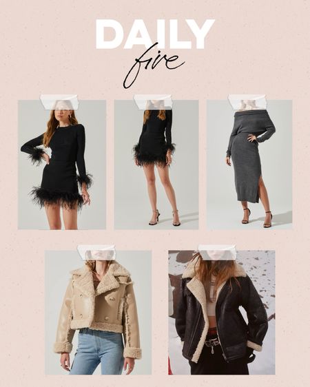 Daily 5🤍
holiday fashion, holiday outfit idea, holiday look, sweater dress, winter coats, sherpa leather jackets, trending for winter, winter fashion finds 

#LTKSeasonal #LTKHoliday #LTKstyletip