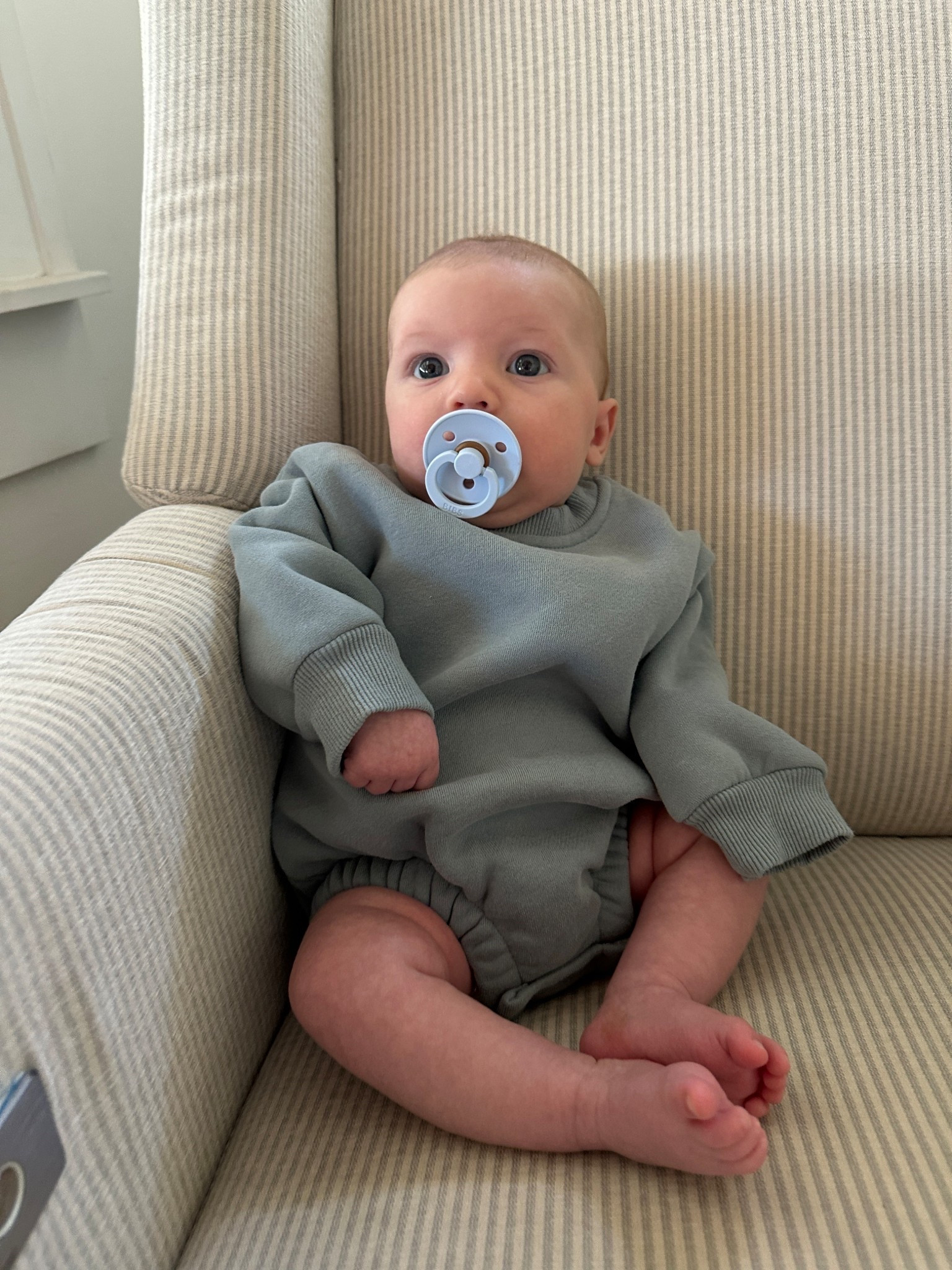 Perfect springtime outfit for a 0-3 month boy 🤍 our favorite pacifier and sweatshirt! Comes in tons of colors.

#LTKKids #LTKBaby