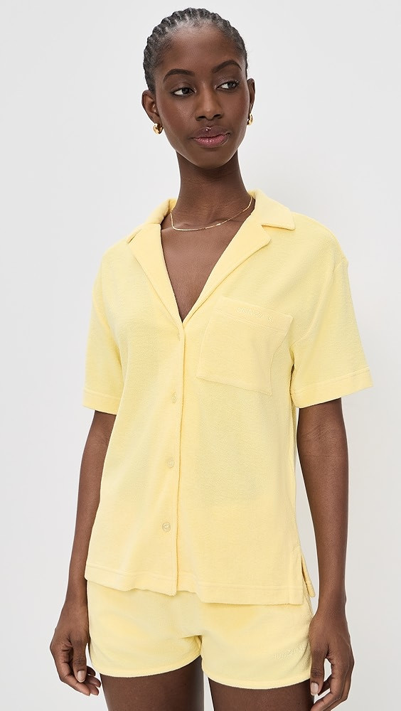 Hunza G Terry Towelling Collared Top | Shopbop | Shopbop