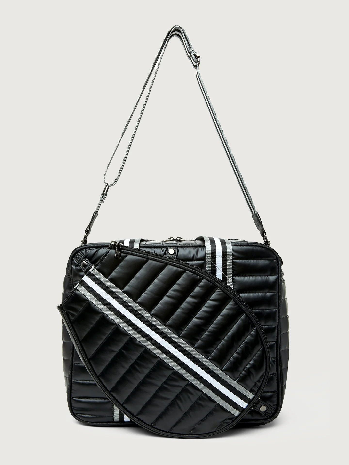 You are the Champion Tennis Bag - Pearl Black/ Pewter/ Black/ White Web | Carbon38