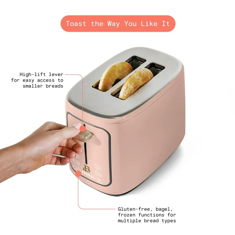 Beautiful 2 Slice Toaster with Touch-Activated Display, Rose by Drew Barrymore | Walmart (US)