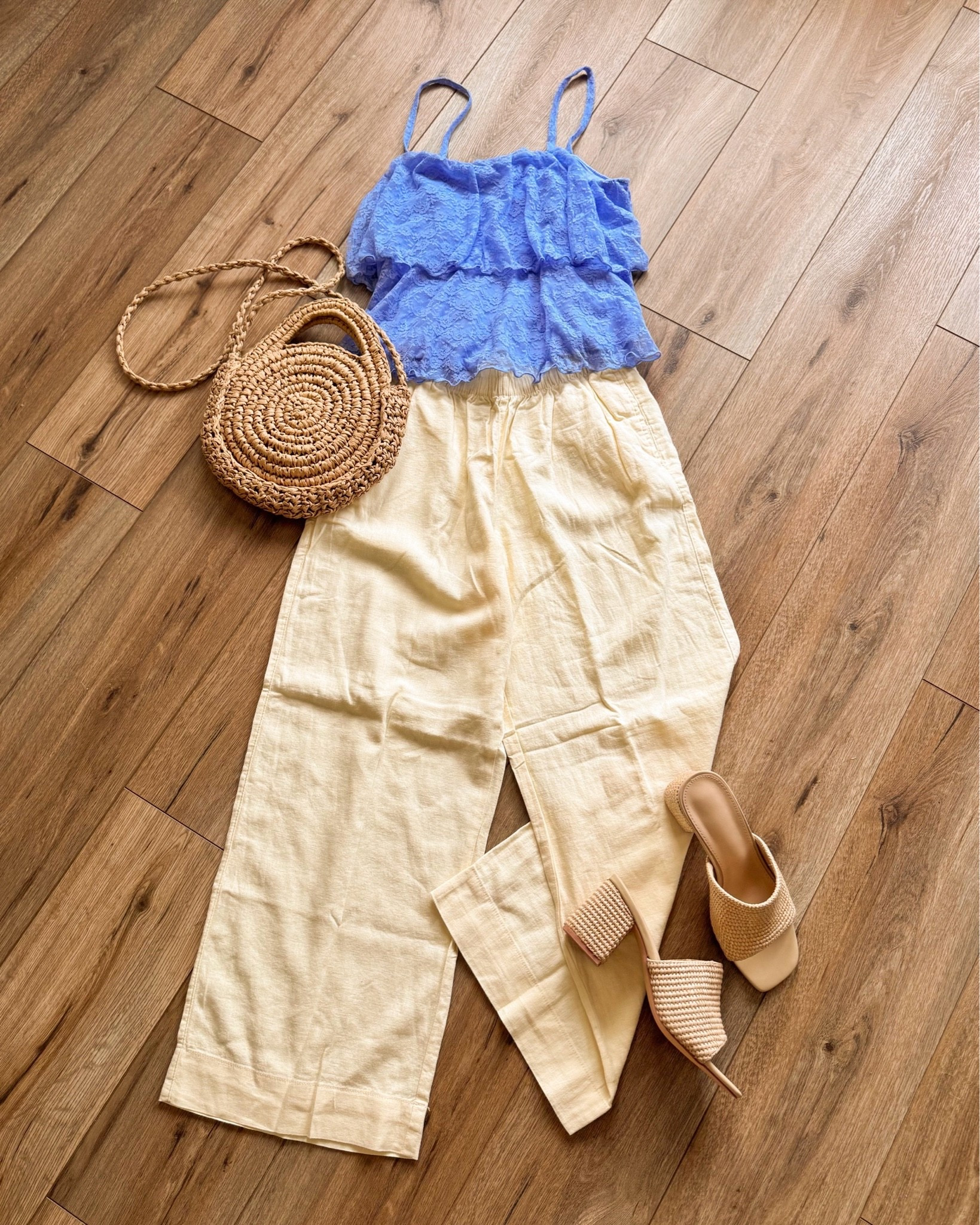 The cutest little summer going out outfit! I love these linen pants from Old Navy. I have them in an orange striped color as well. They are so comfy and easy to throw on and look cute! ￼

#LTKSeasonal #LTKSaleAlert #LTKootd
