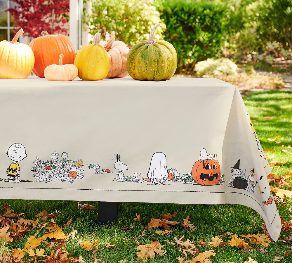 Peanuts™ Outdoor Oilcloth Cotton Tablecloth | Pottery Barn (US)