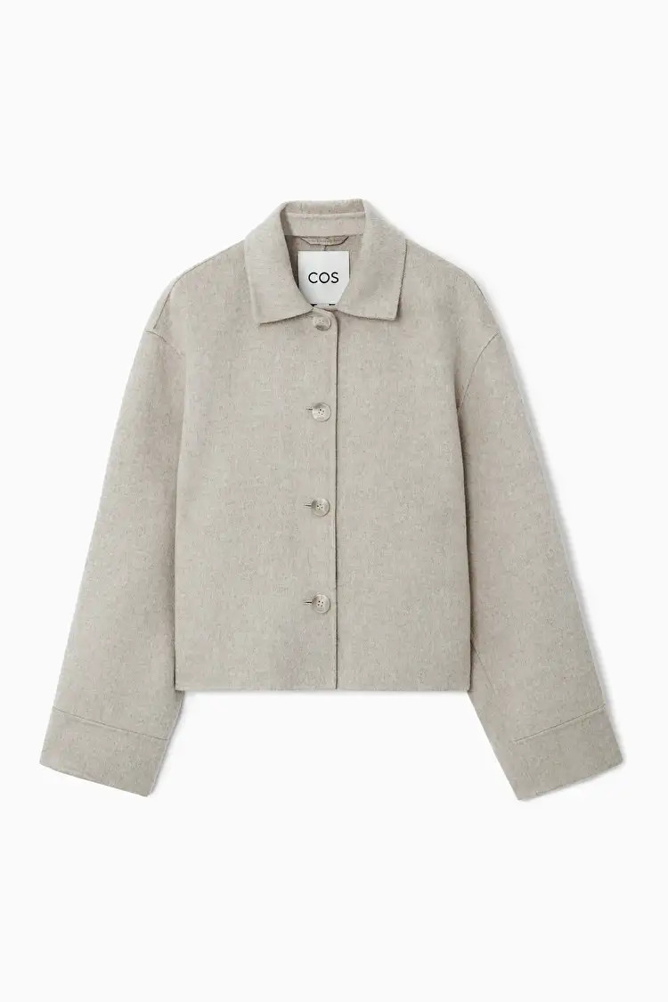 BOXY DOUBLE-FACED WOOL JACKET - CREAM - COS | COS (US)