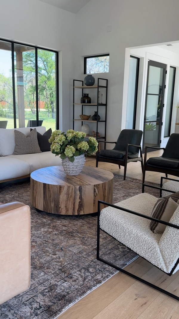 Modern living room views featuring Castlery couch, by Crea lounge chairs & more!