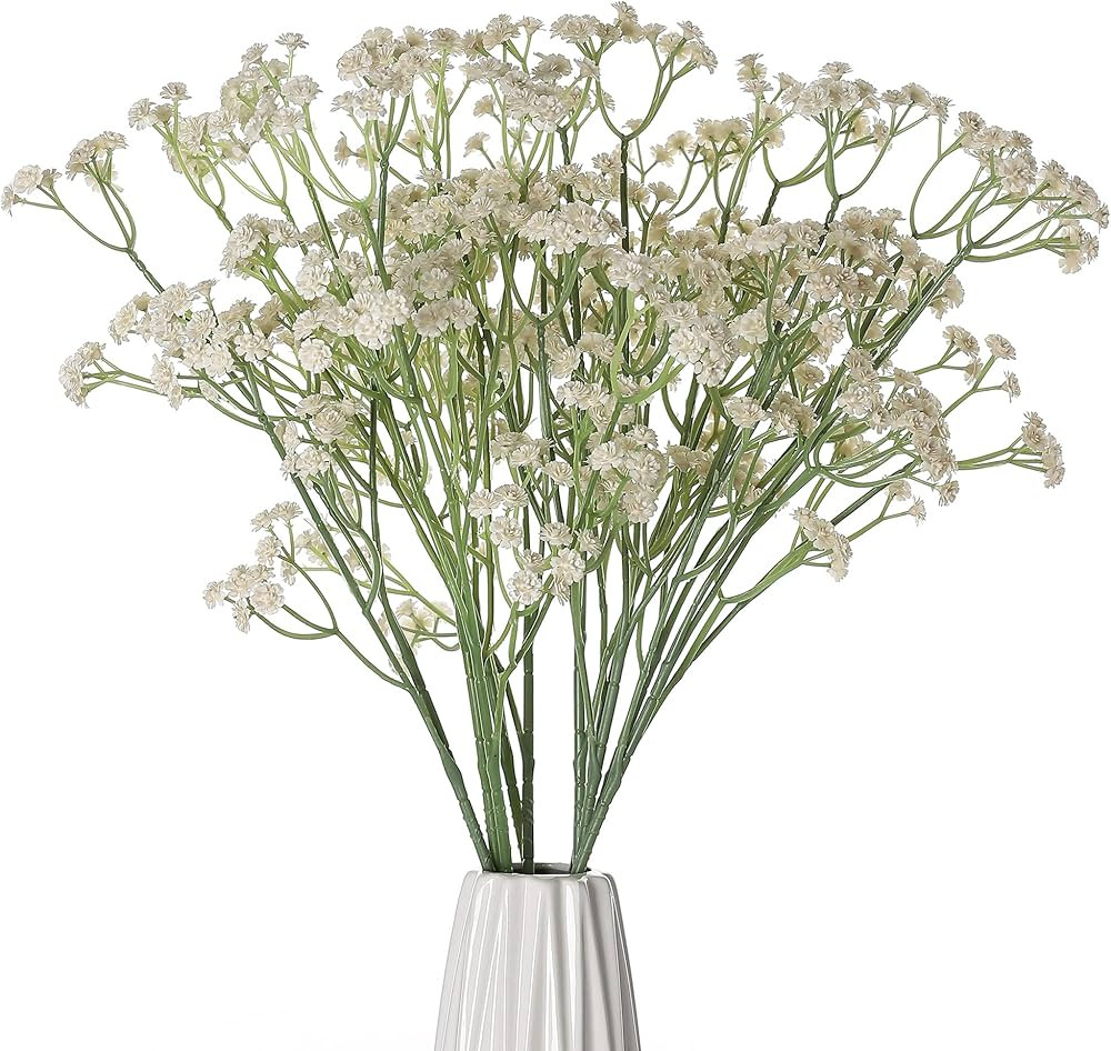 XIUER 10Pcs Baby Breath/Gypsophila Artificial Fake Silk Plants Wedding Party Decoration Real Touc... | Amazon (US)