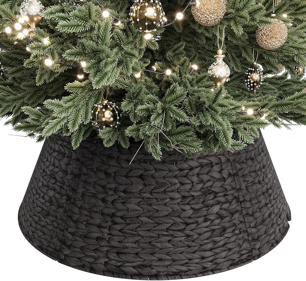 ELYKEN 28-Inch Woven Rattan Christmas Tree Collar, Stylish Hyacinth 5-Piece Tree Skirt for Artifi... | Amazon (US)