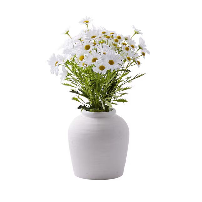 allen + roth 15-in White Indoor Chrysanthemum Artificial Plant | Lowe's