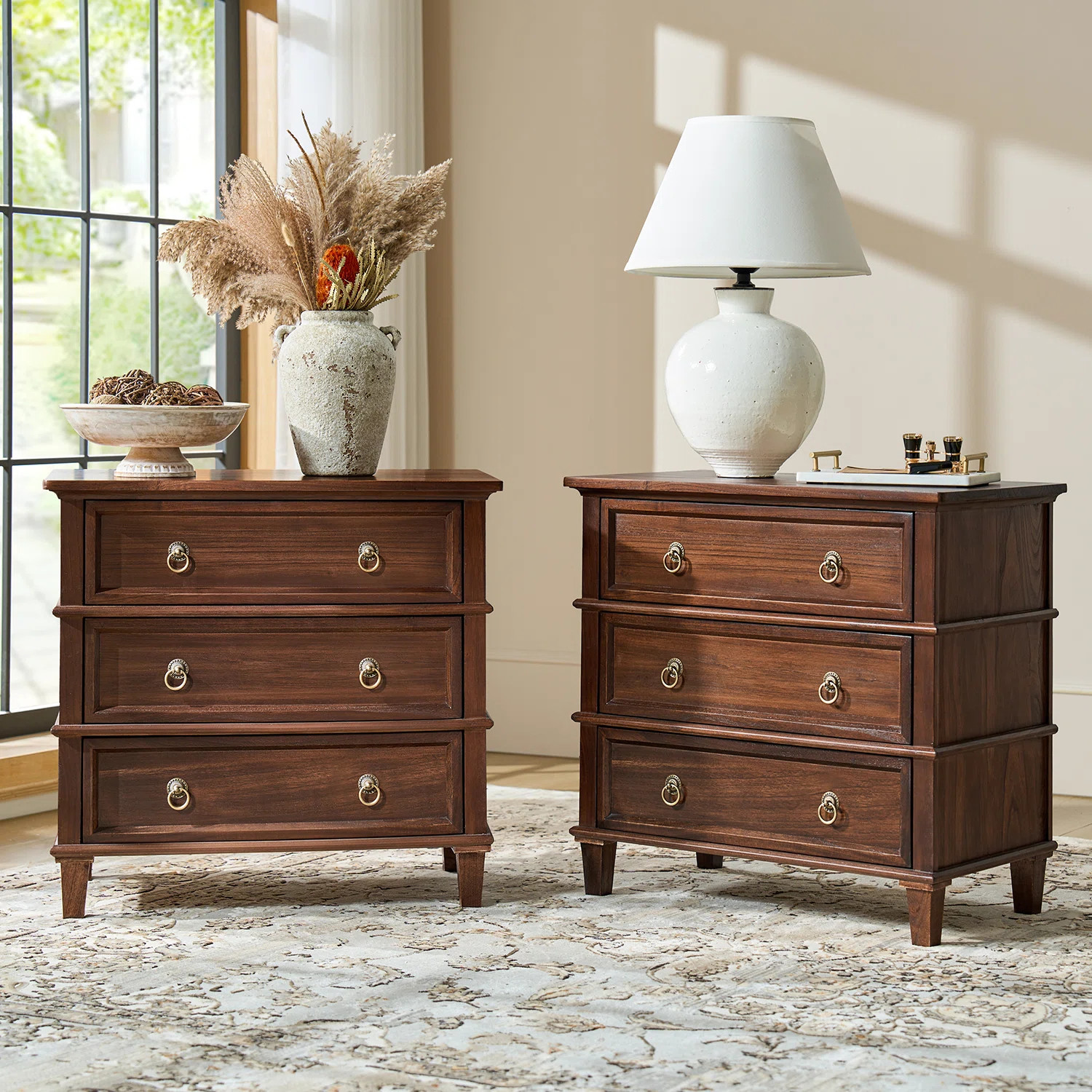 Allisa 28"W 3-Drawer Solid Wood End Table with Built-in Charging Station and Simple Assembly | Wayfair North America