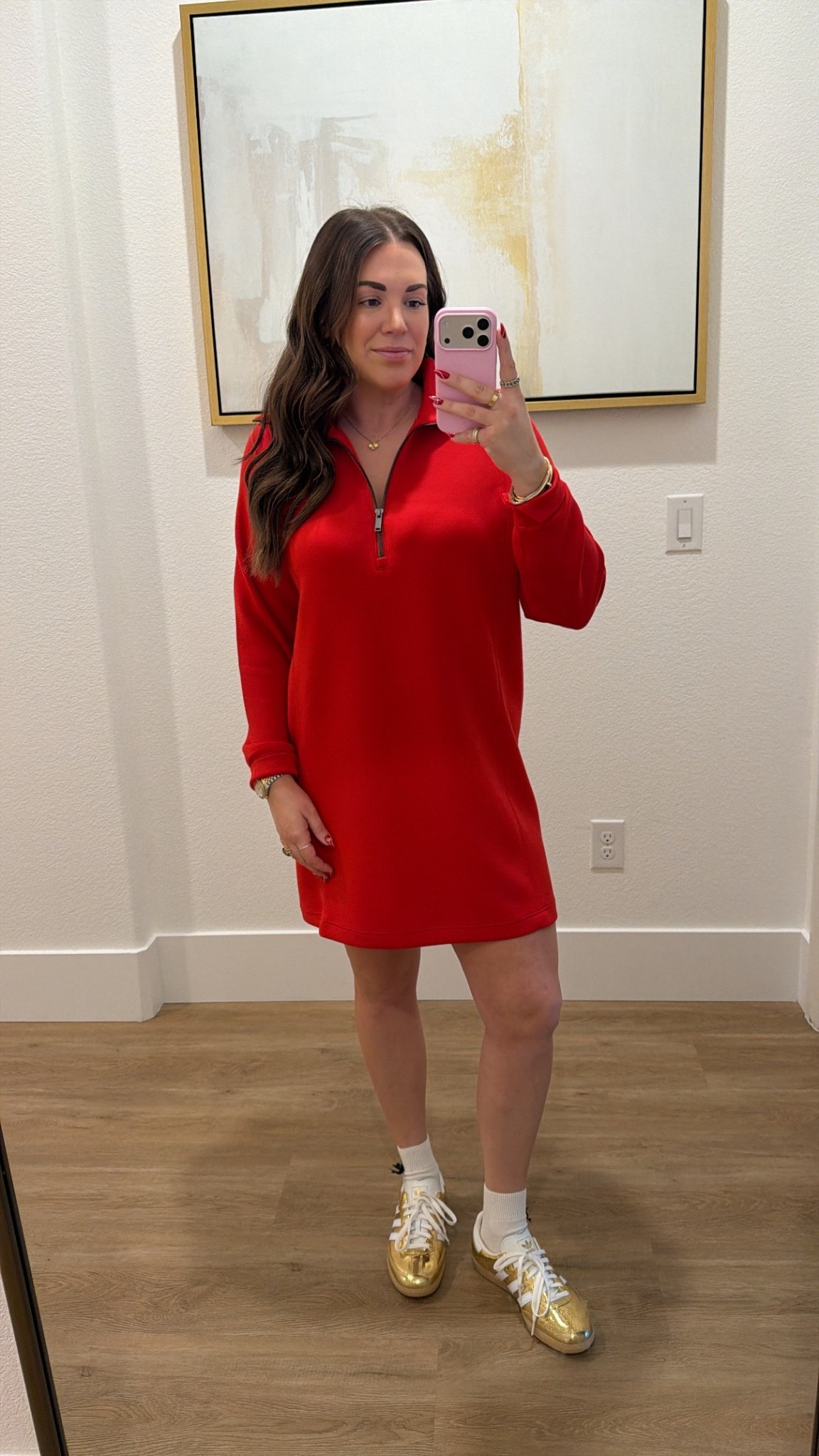 curvy midsize casual red look for the holidays! in size large in dress. so comfy! 

#LTKMidsize #LTKHoliday #LTKSeasonal