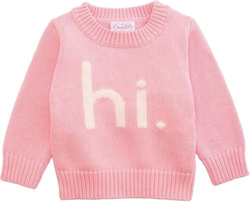 Mud Pie Kids Hi Baby Girl Sweater, 6-12 Months | Amazon (US)