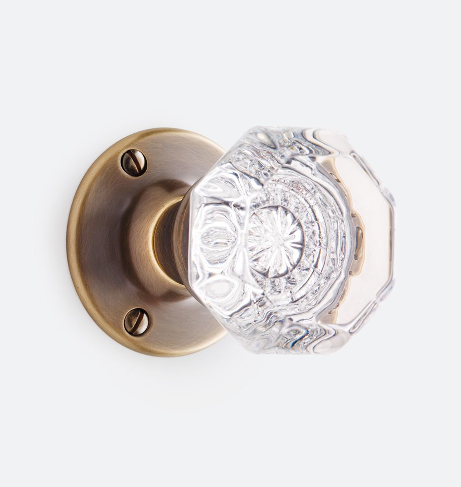 Tate Octagonal Crystal Knob Mortise Interior Door Set
 | Rejuvenation | Rejuvenation