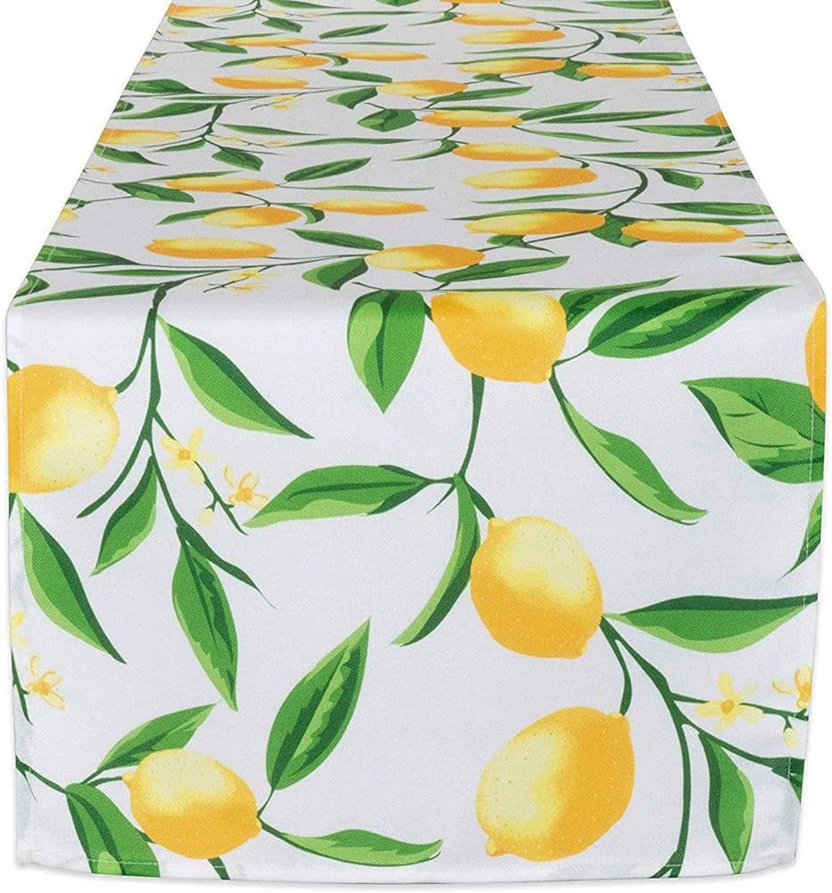 DII Lemon Bliss Outdoor Tabletop, Collection Stain Resistant & Waterproof, Table Runner, 14x108 | Amazon (US)