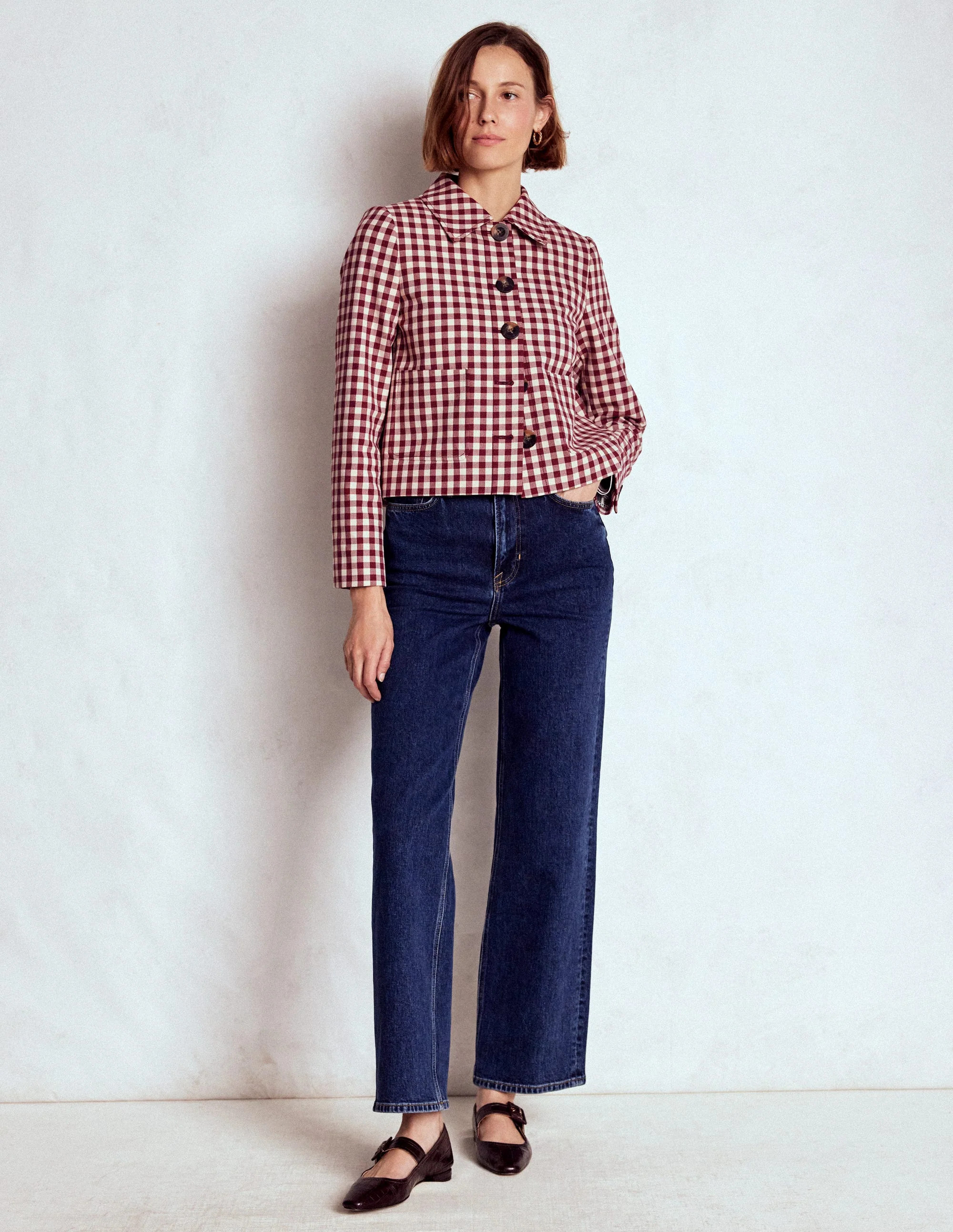 Knightsbridge Gingham Jacket-Chestnut Gingham | Boden UK