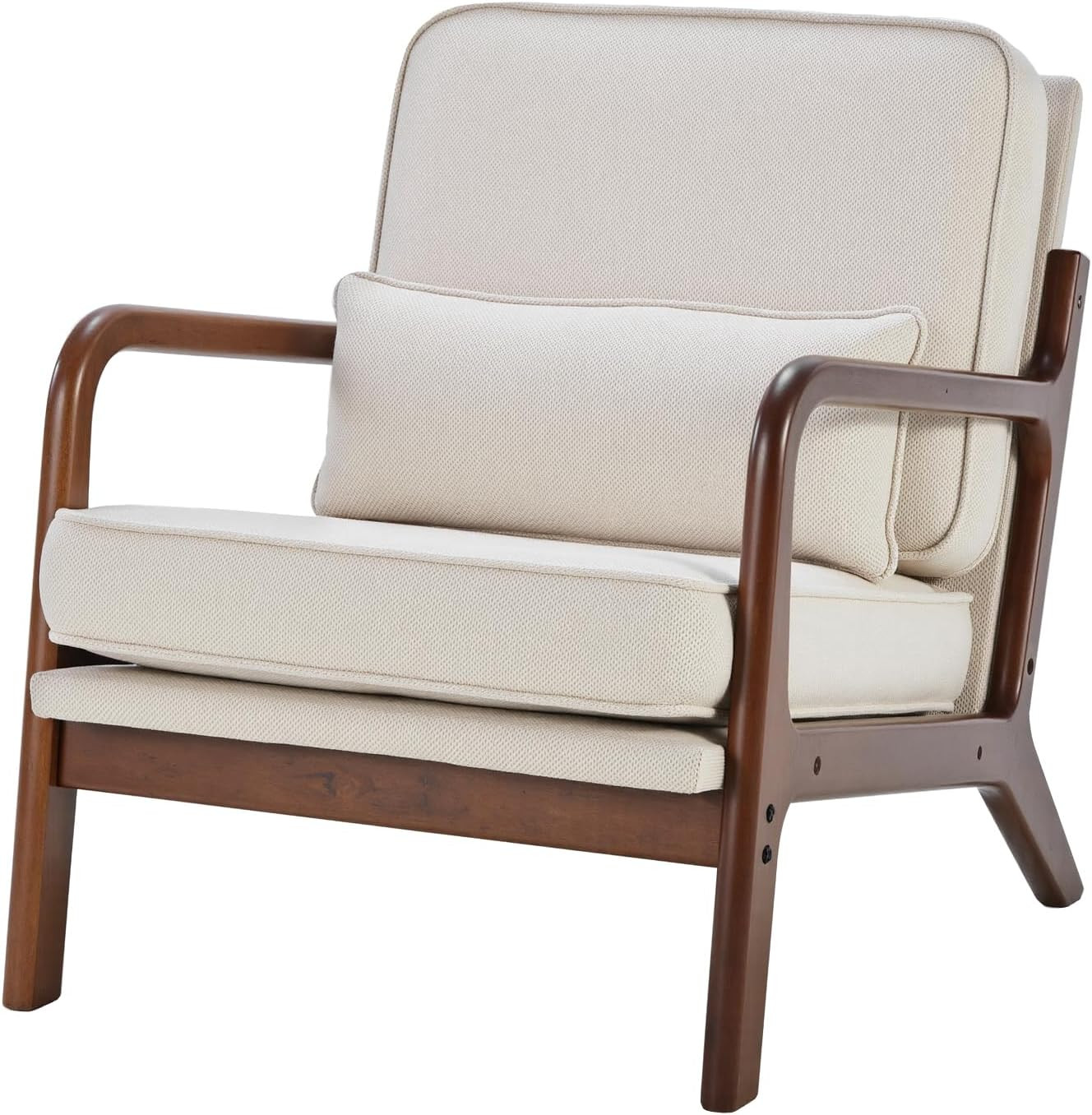 DUMOS Mid Century Modern Accent Chair, 16'' Seat Height Cozy Lounge Chair | Amazon (US)