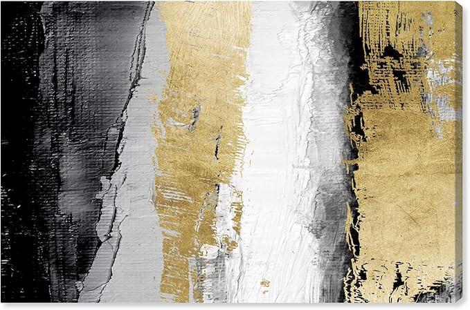 The Oliver Gal Artist Co. Oliver Gal 'Envision and Elevate Gold' Gray Abstract Wall Art Print Pre... | Amazon (US)