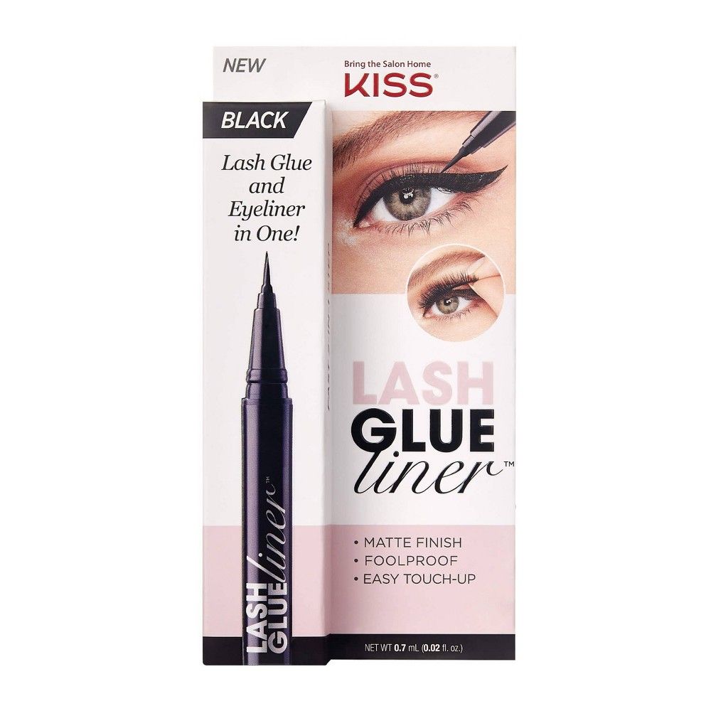 Kiss Lash Glue Liner False Eyelash Glue & Eyeliner - Black | Target
