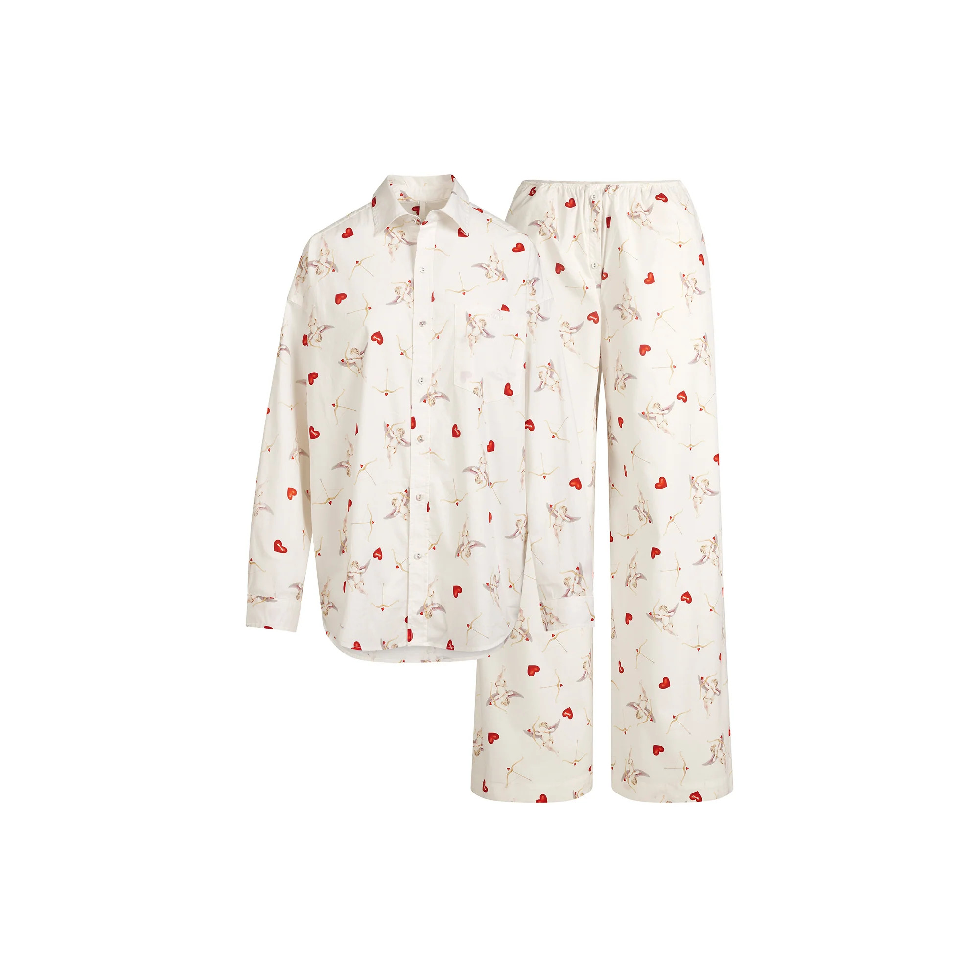 COTTON POPLIN OVERSIZED SLEEP SET | MARBLE CHERUB PRINT | SKIMS | SKIMS (US)