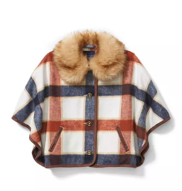 Plaid Fur Collar Cape | Janie and Jack