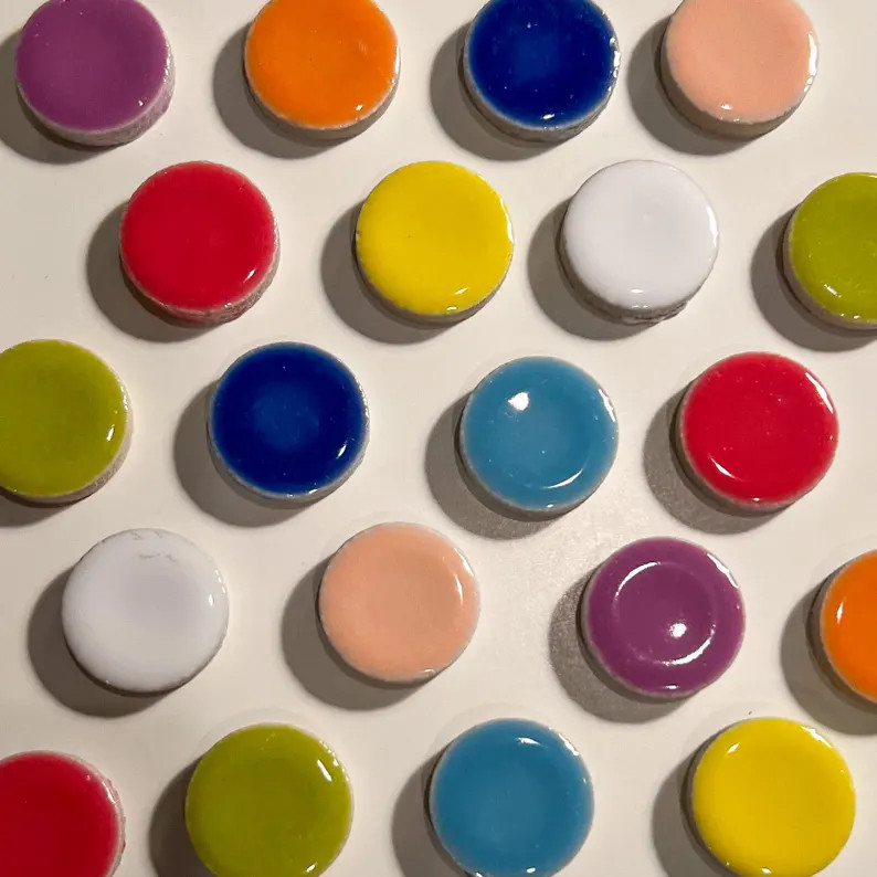 Color Mix Penny Round Glazed Ceramic Mosaic Tile, 50g, Small DIY Craft Art Supplies, Shiny Circle... | Etsy (US)