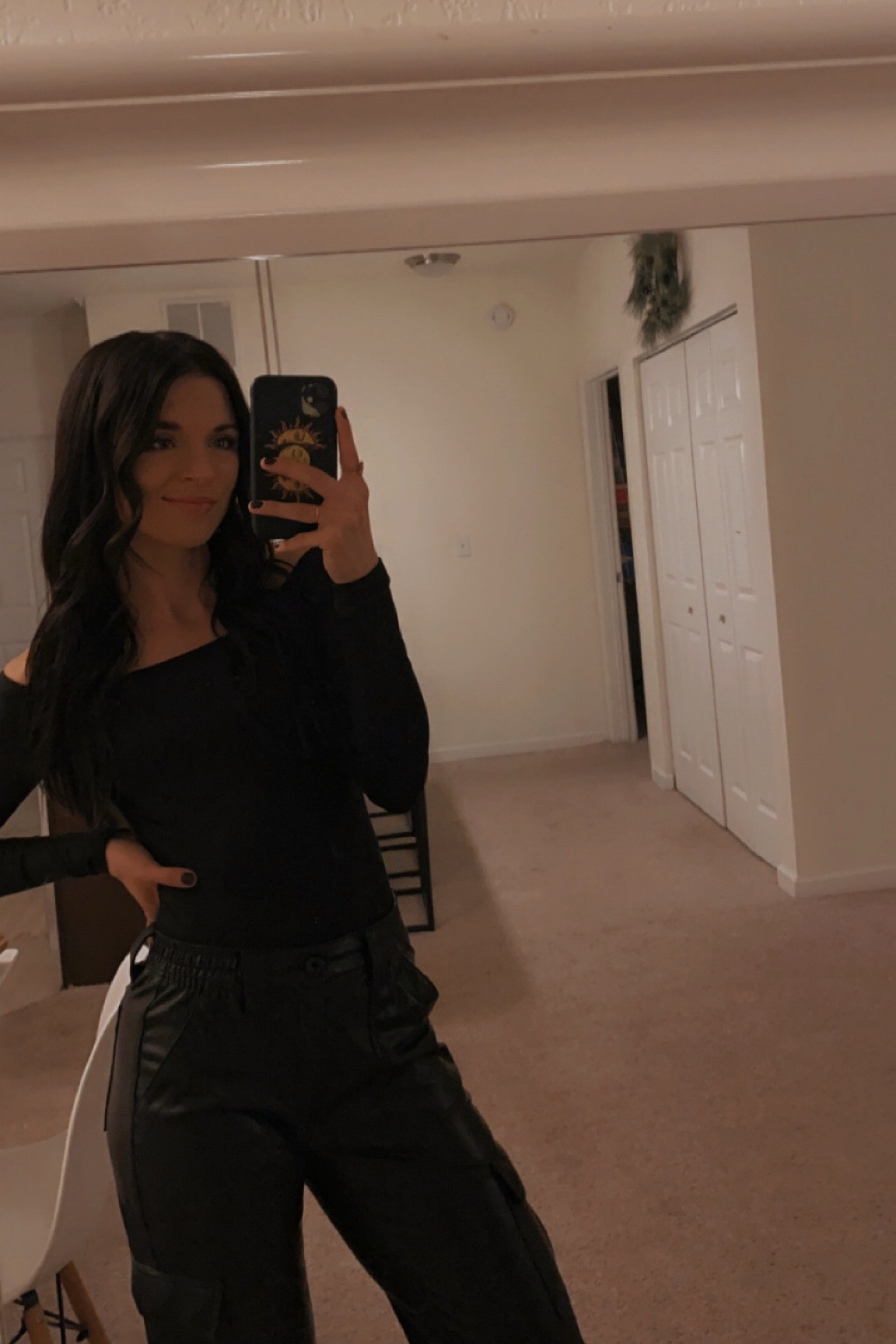 All black going out fit 
Black off-shoulder bodysuit-Amazon
Black leather pants- Forever 21

Going out fits, forever 21, Amazon, leather, leather pants, bodysuits. 

#LTKStyleTip #LTKBeauty