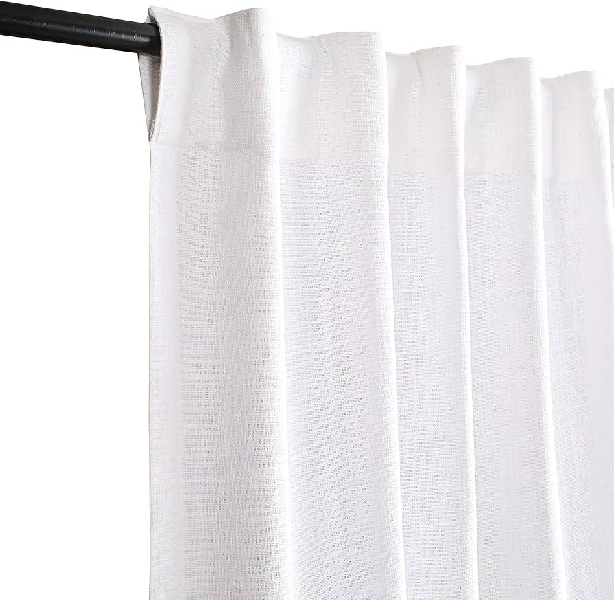 Farmhouse Poly Curtain, Heavy Curtains, 2 Panels Curtain,Tab Top Curtains, Room Darkening Drapes,... | Amazon (US)