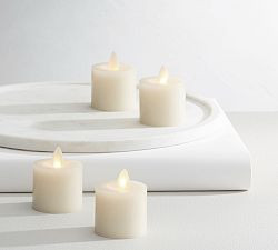 Premium Flickering Flameless Wax Votive Candle - Set of 4 | Pottery Barn (US)