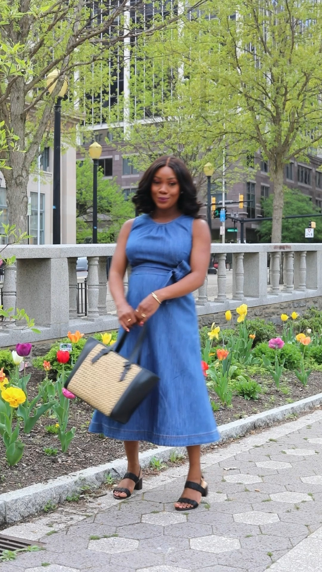 Belted Denim Fit & Flare Dress curated on LTK