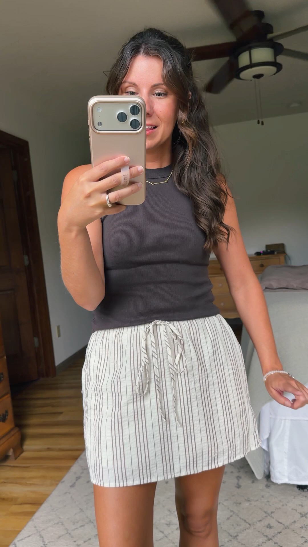 Small in my bra, small in my tank and xs in my skirt/skort. My sandals are size 36.

#LTKPetite #LTKSeasonal #LTKootd