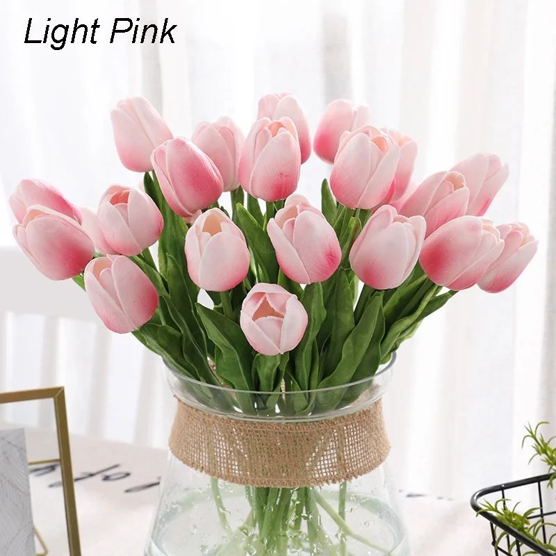 Artificial Tulips Real Touch Fake Flowers Artificial Tulips Flowers Arrangement Bouquet for Home ... | Walmart (US)