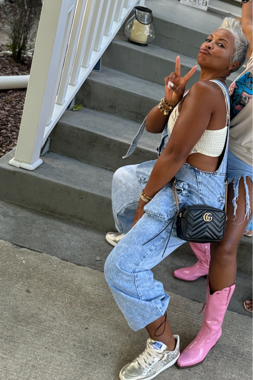 Concert outfit! We saw New Edition & KEM… sang and danced all night! We had a time!

& Fenty on the cheeks and shimmer on the arms!
Styling tip:
Denim jumper can be worn during the cooler months too, perfect for laying with cardigan ! 

#LTKItBag #LTKBeauty #LTKStyleTip